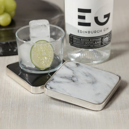 Roku Silver Border Drink Coaster (Set of 6)