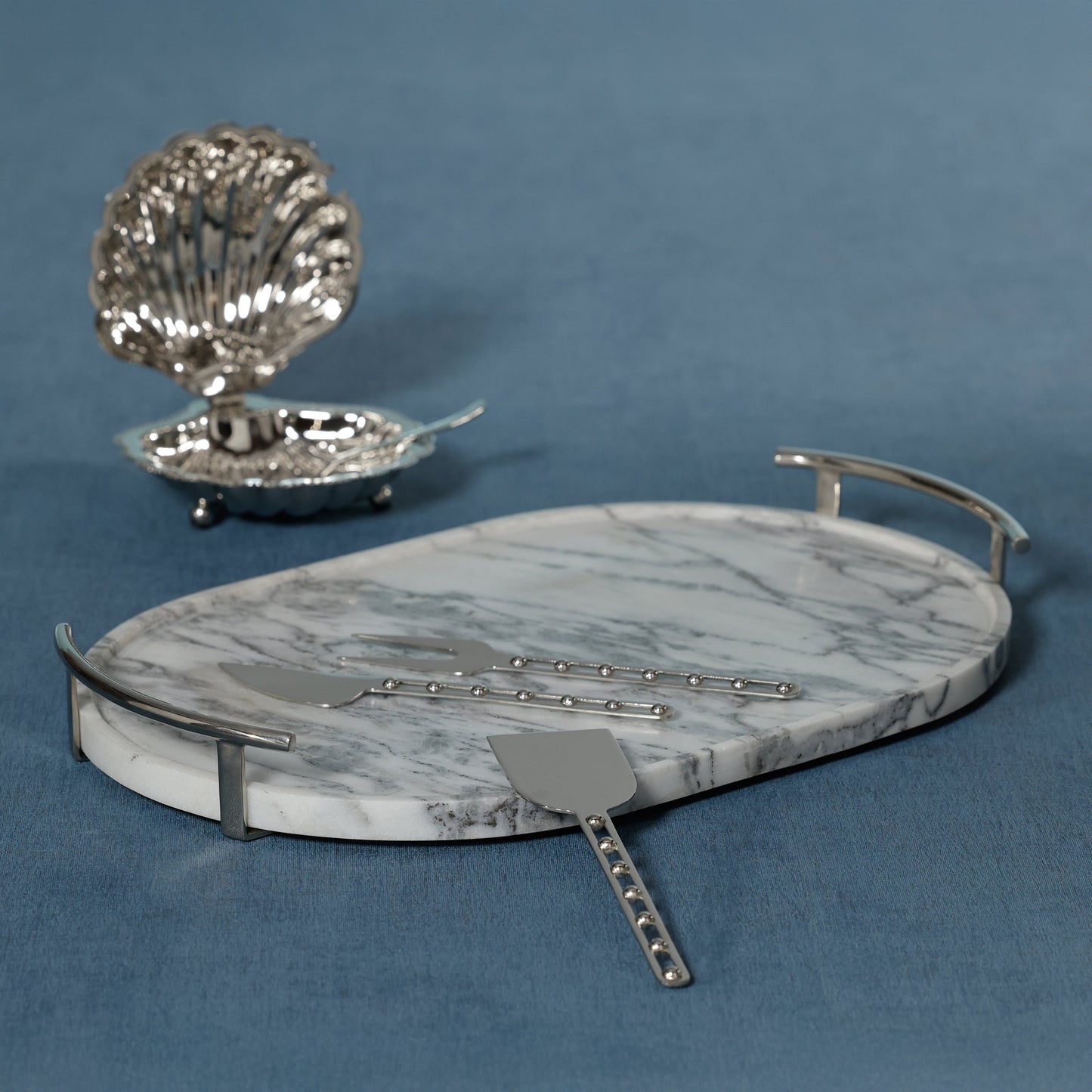 Luze Oval Marble Tray