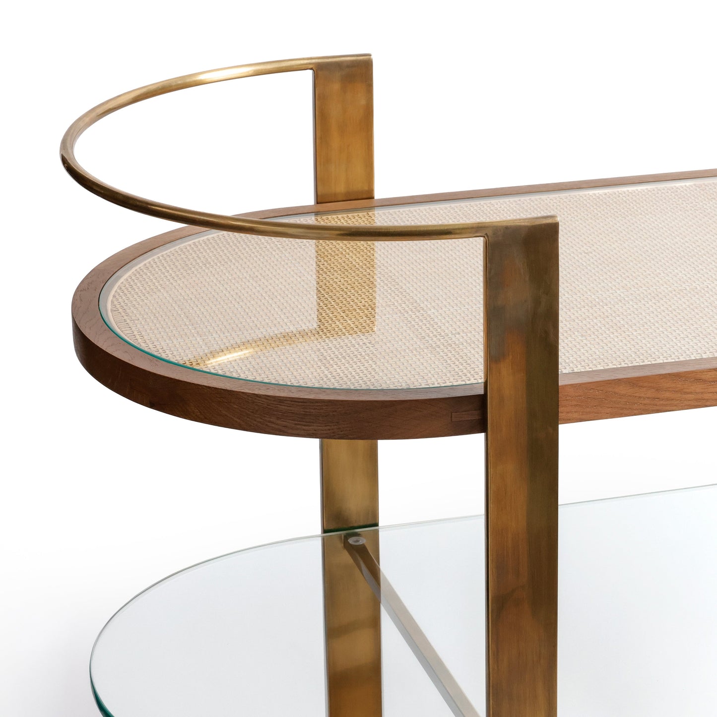 Sloane Oak Wood Oval Bar Cart