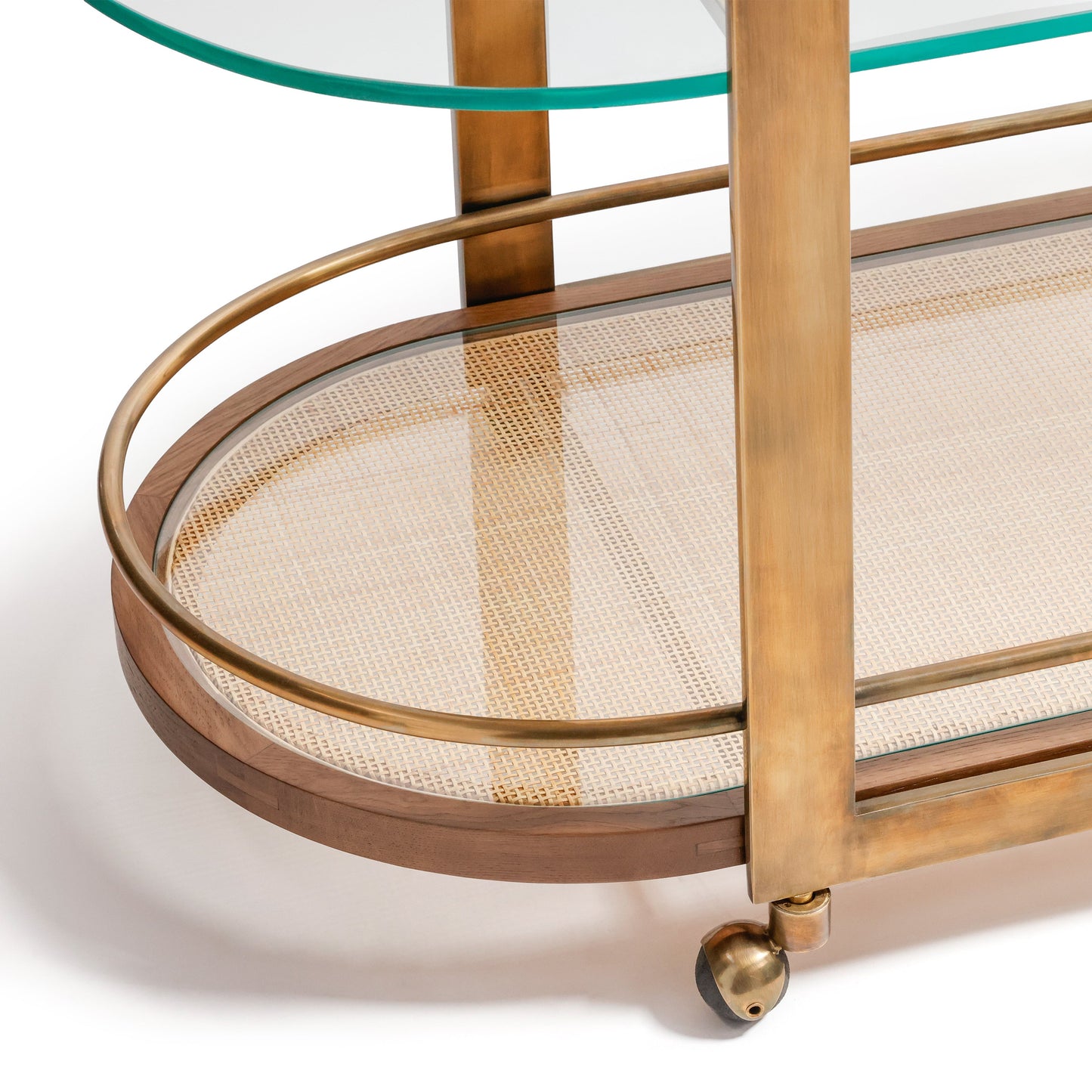 Sloane Oak Wood Oval Bar Cart