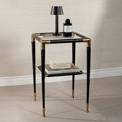 Peninsula Leather Side Table