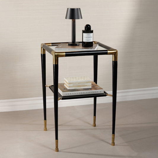 Peninsula Leather Side Table