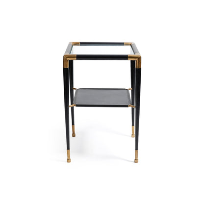 Peninsula Leather Side Table
