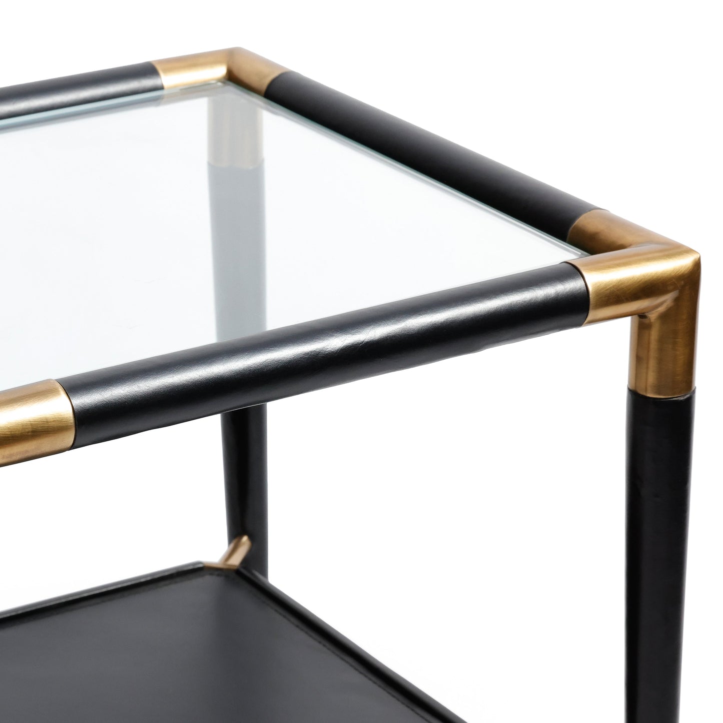 Peninsula Leather Side Table