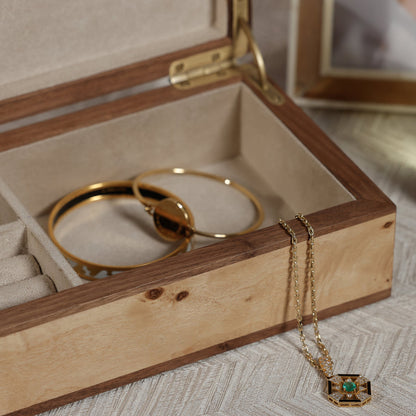 Linea Heritage Burl Veneer Jewelry Box