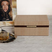 Linea Raffia with Leather Trim Jewelry Box