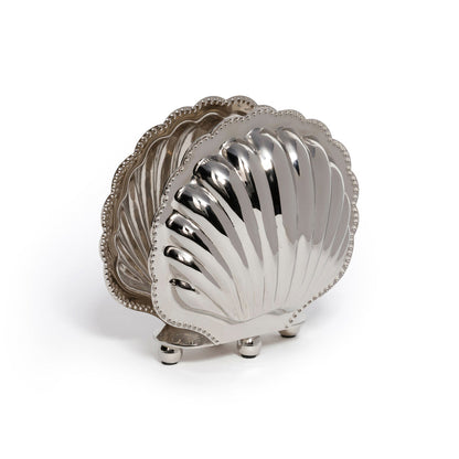 Cap Ferrat Fan Shell Napkin Holder - Polished Nickel - Napkin Holder by Carlyle Avenue