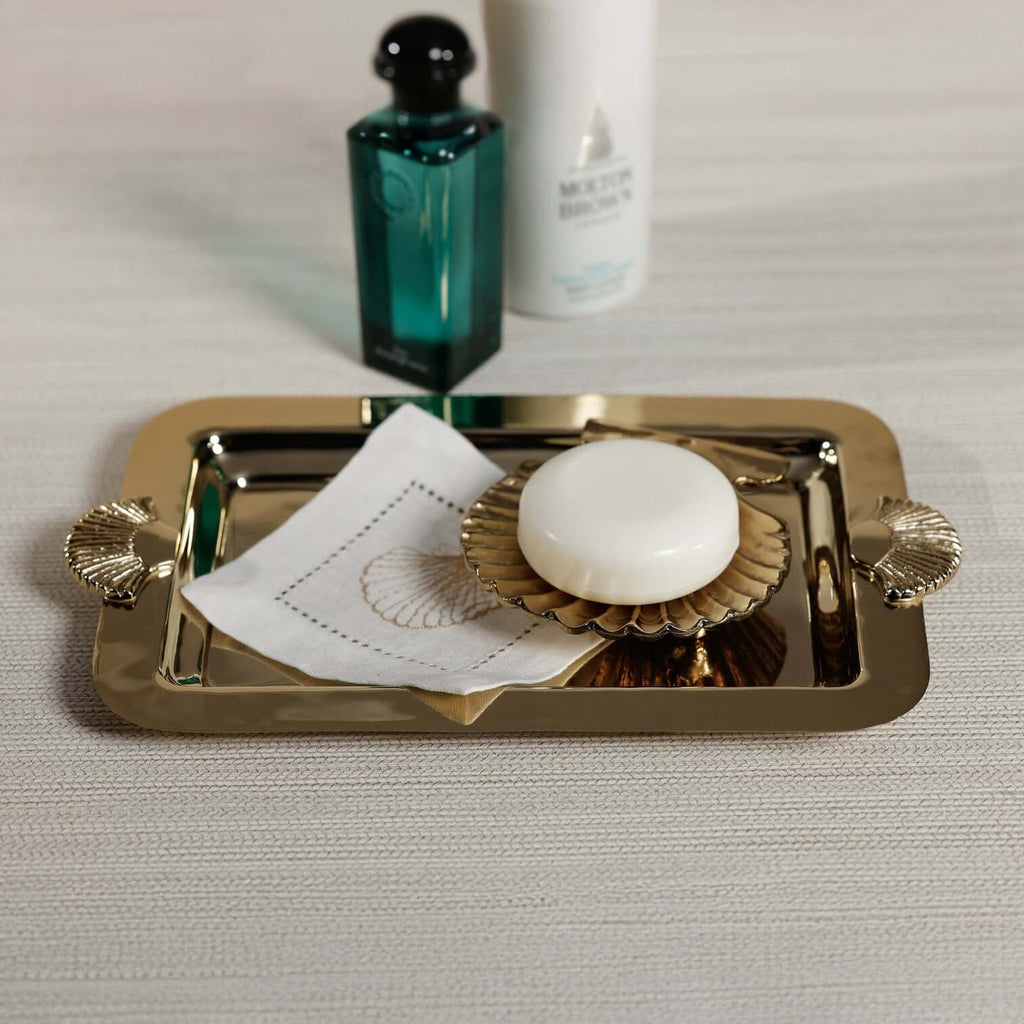 Cap Ferrat Fan Shell Design Serving Tray - Tray by Carlyle Avenue