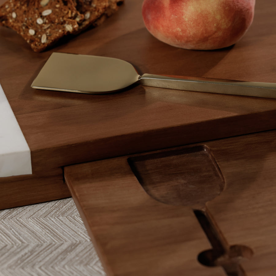 Marble and Mango Wood Charcuterie Board with Serving Tool Set