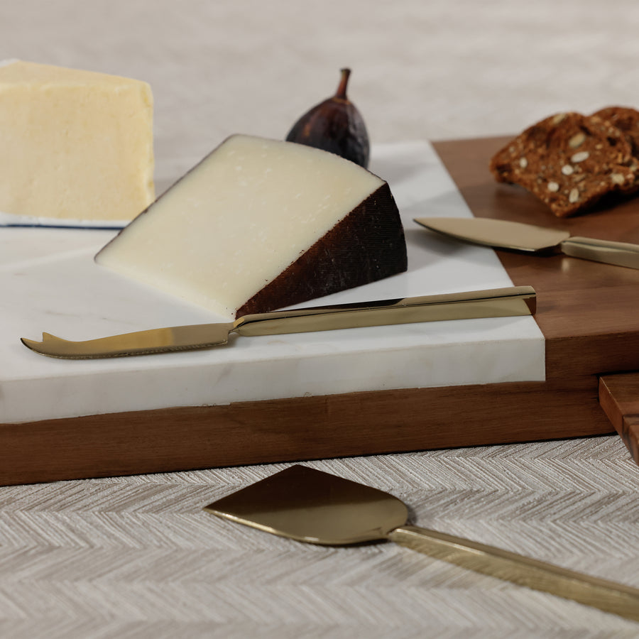 Marble and Mango Wood Charcuterie Board with Serving Tool Set