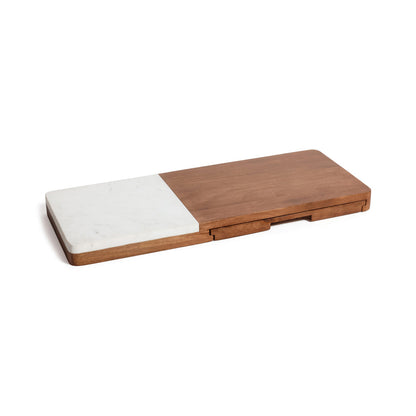Marble and Mango Wood Charcuterie Board with Serving Tool Set