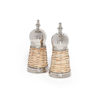 Cap Ferrat Rattan Covered Salt and Pepper Shaker Set