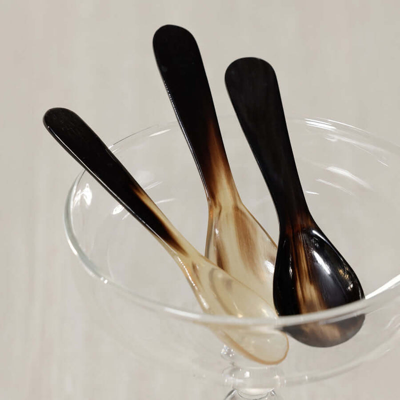 Horn Condiment / Caviar Spoon — Set of 4