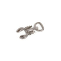 Lobster Bottle Opener in polished silver, intricately detailed design for stylish bar accessory.