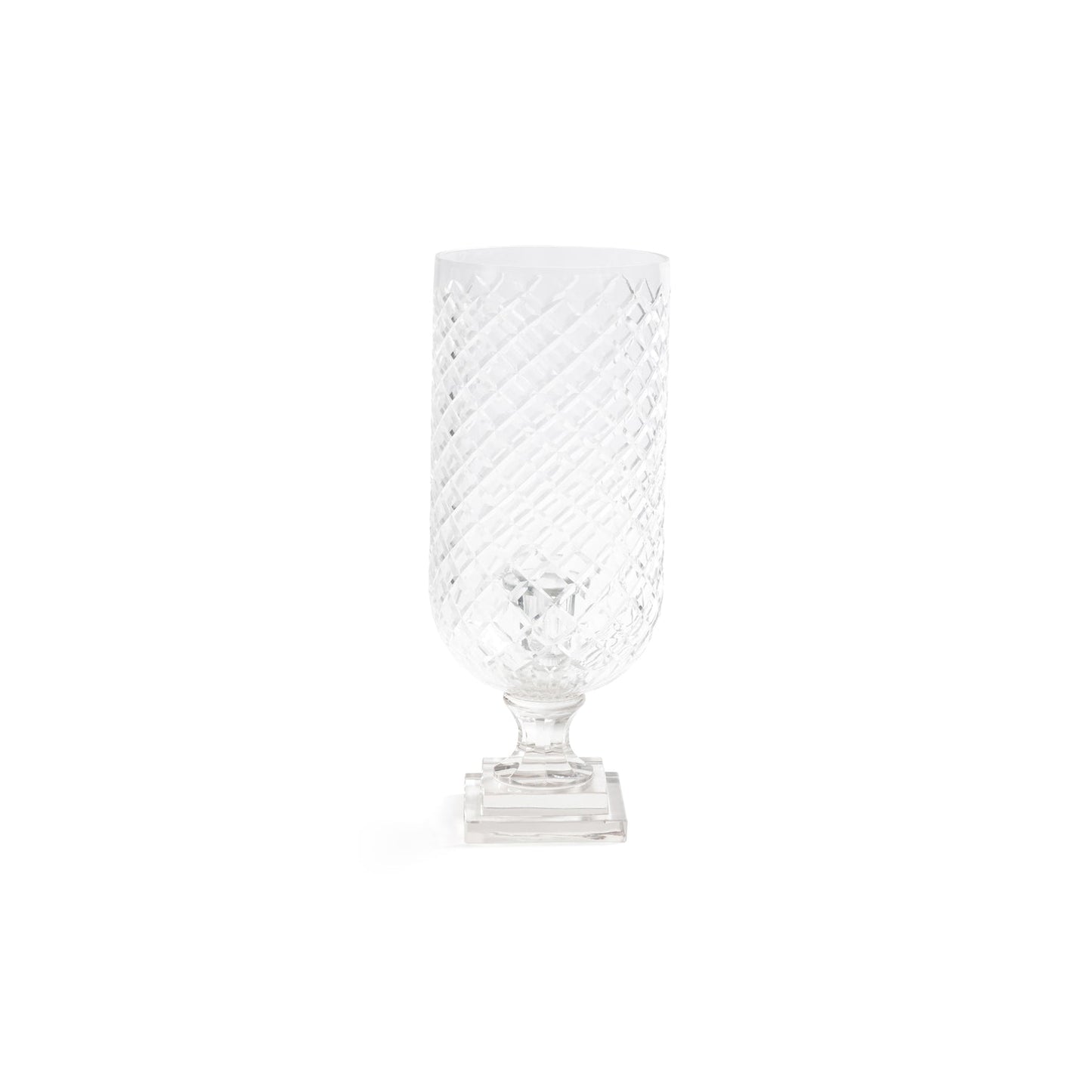 Maison de Verre Diamond Cut Glass Hurricane Taper Holder - CARLYLE AVENUE