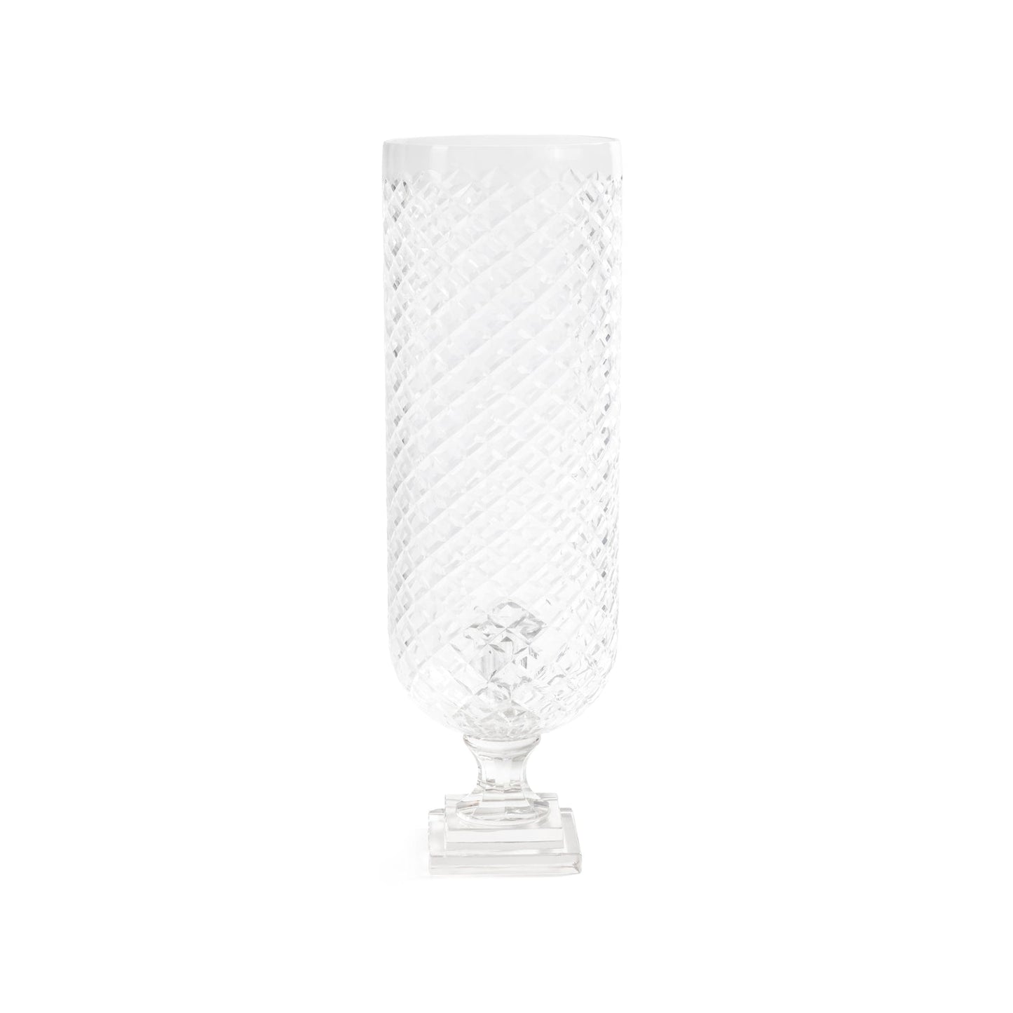 Maison de Verre Diamond Cut Glass Hurricane Taper Holder - CARLYLE AVENUE