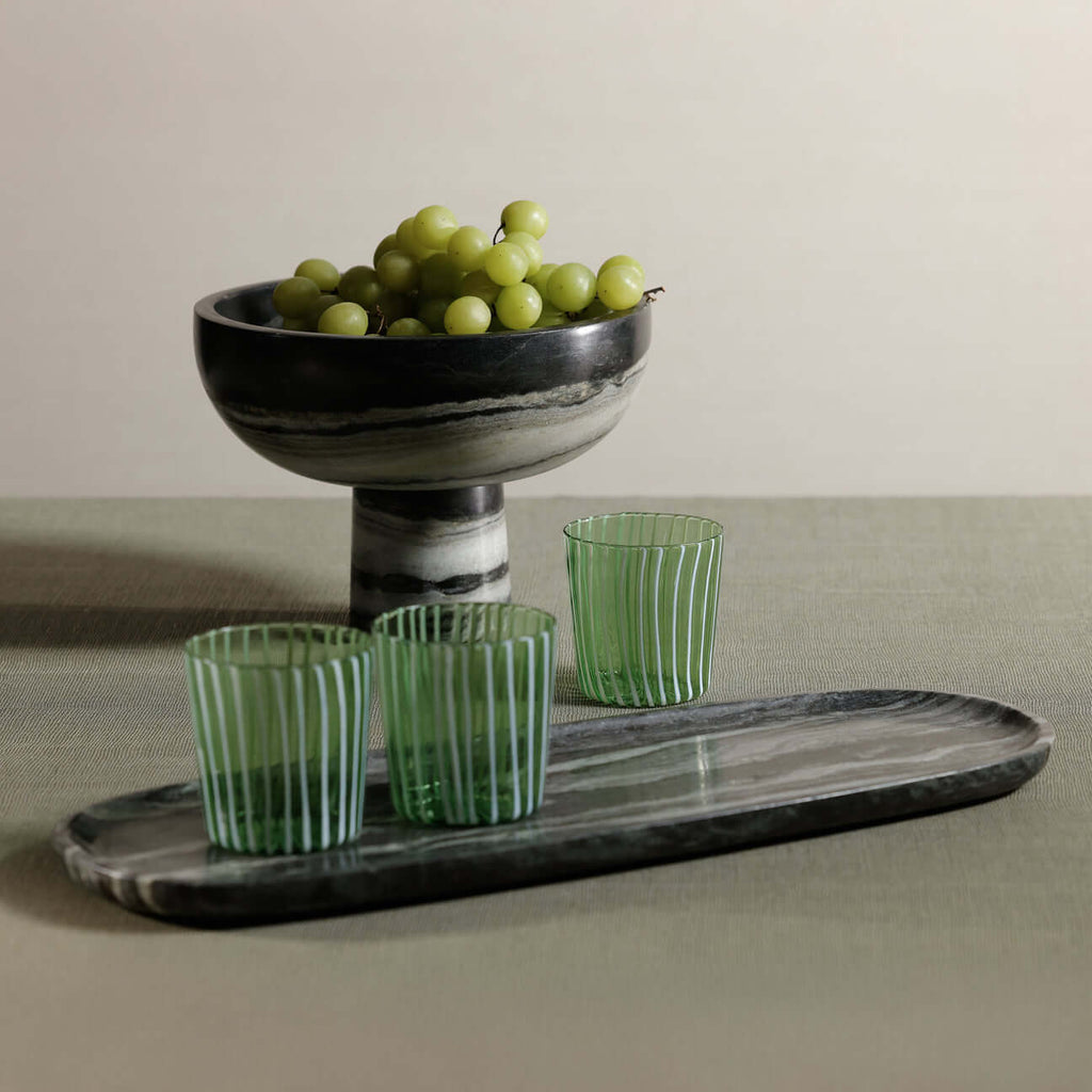Oval Marble Serving Tray - Black Panda Marble