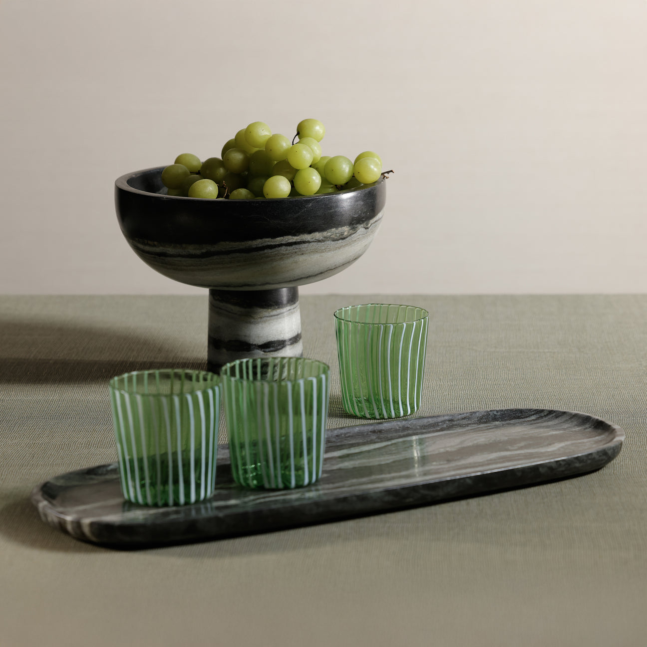 Oval Marble Serving Tray - Black Panda Marble
