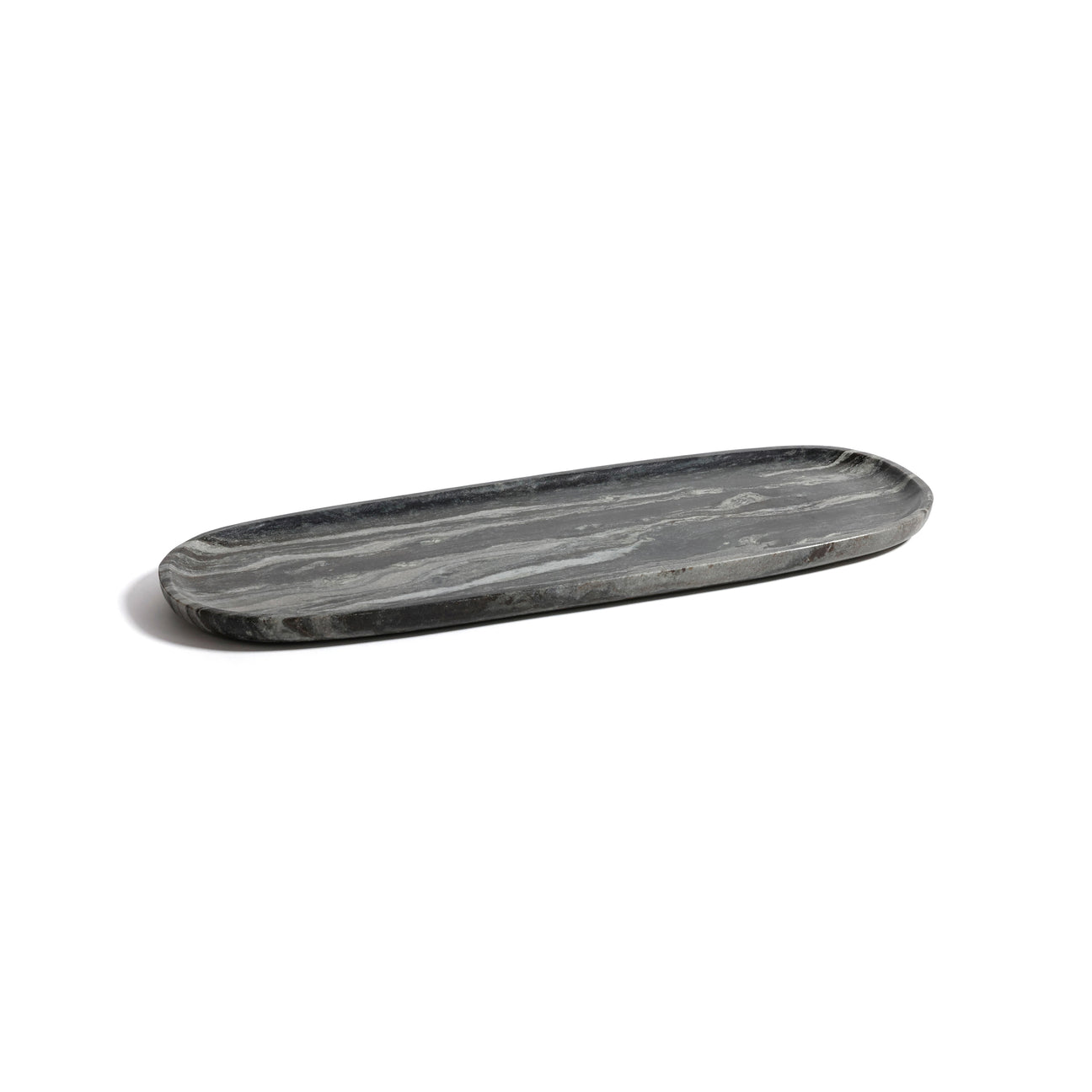 Oval Marble Serving Tray - Black Panda Marble