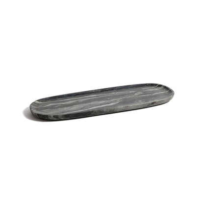 Oval Marble Serving Tray - Black Panda Marble