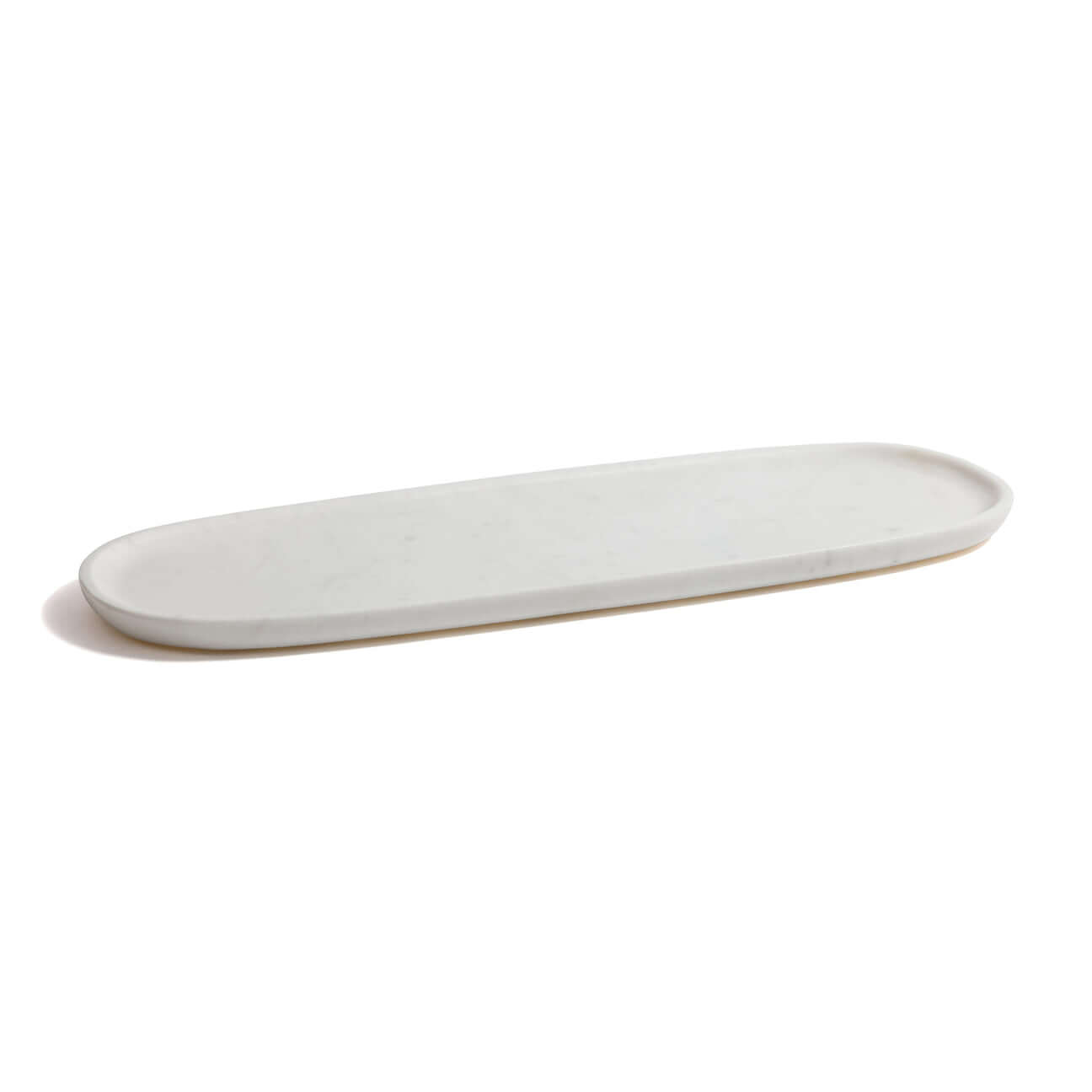 Oval Marble Serving Tray - White - Trays by Carlyle Avenue