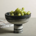 Black Panda Marble Footed Bowl