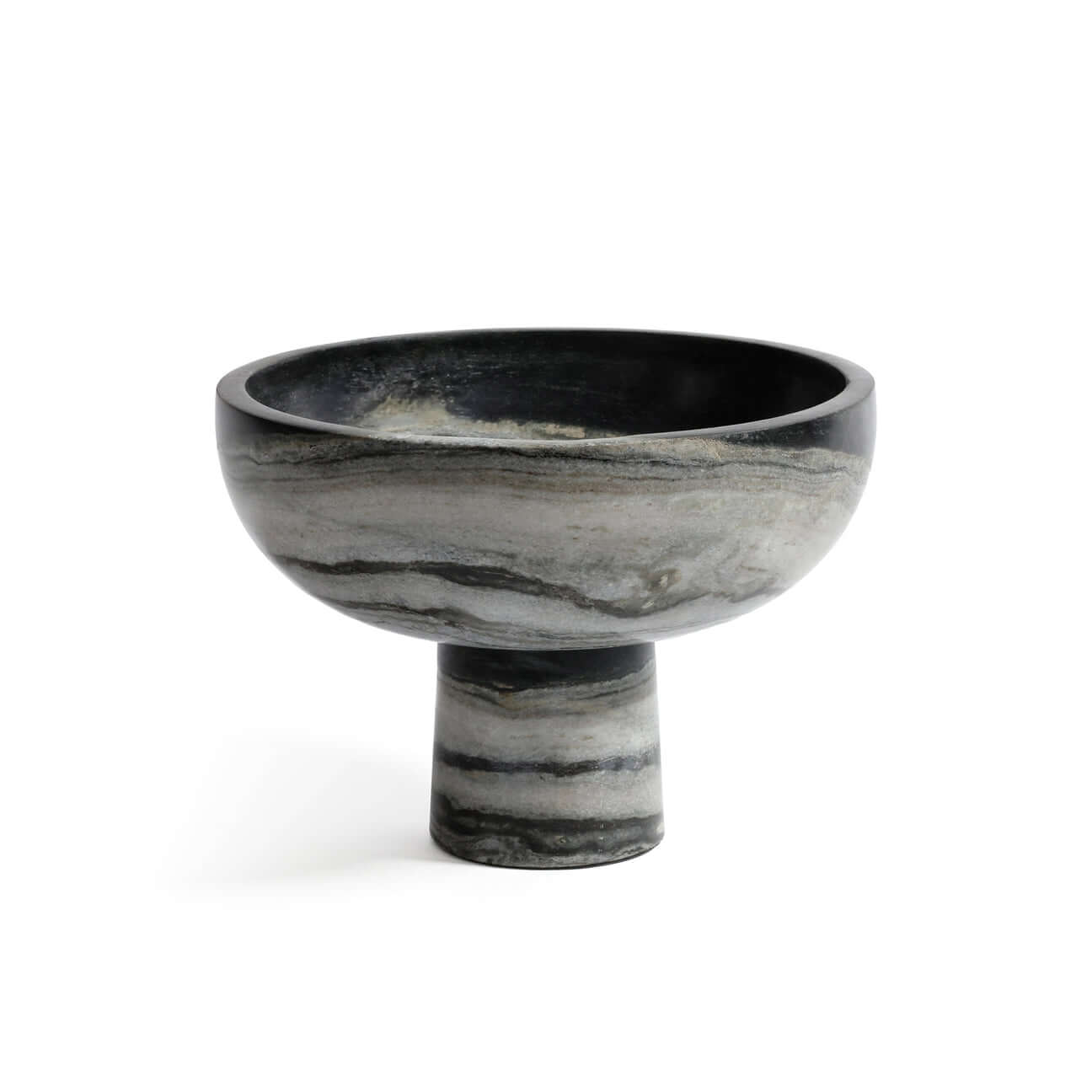 Black Panda Marble Footed Bowl