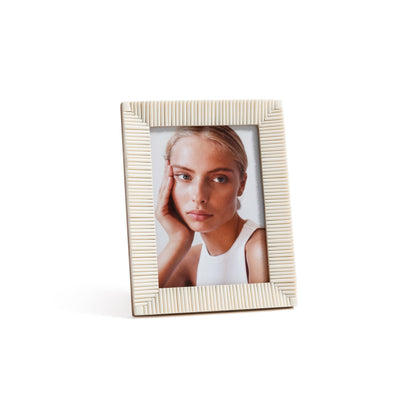 Nubia White Bone Ribbed Photo Frame