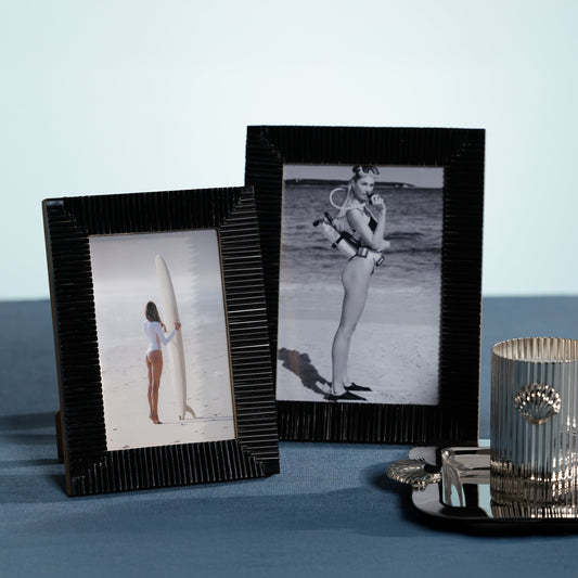 Nubia Black Bone Ribbed Photo Frame