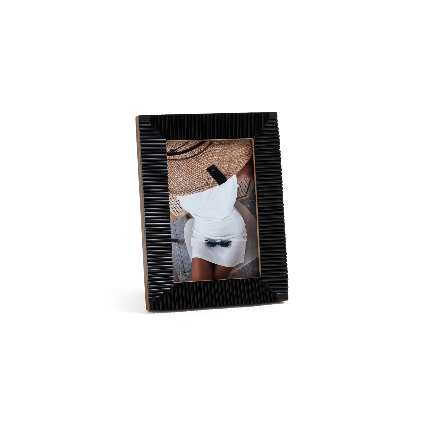 Nubia Black Bone Ribbed Photo Frame