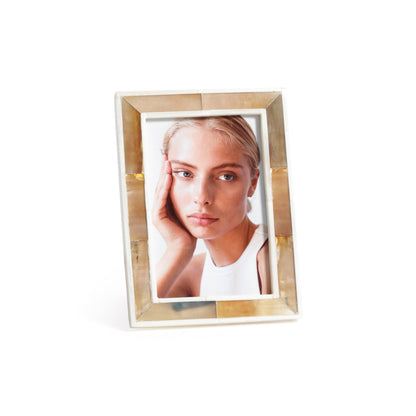 Haven Brown Horn with White Bone Border Photo Frame