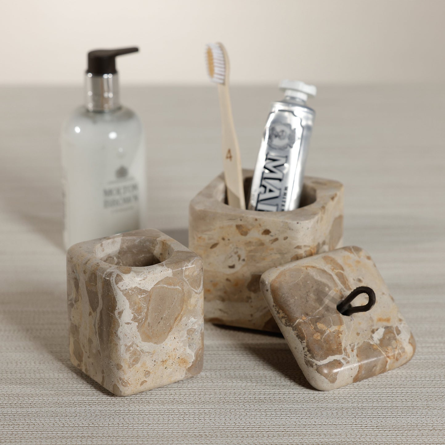 Crema Fossil Marble Bath Collection