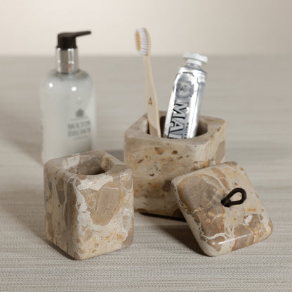 Crema Fossil Marble Bath Collection