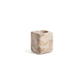 Crema Fossil Marble Bath Collection vanity jar in warm cream tones, showcasing natural marble elegance and style.