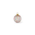 Ribbed Multi Red+Green Glass Ornament