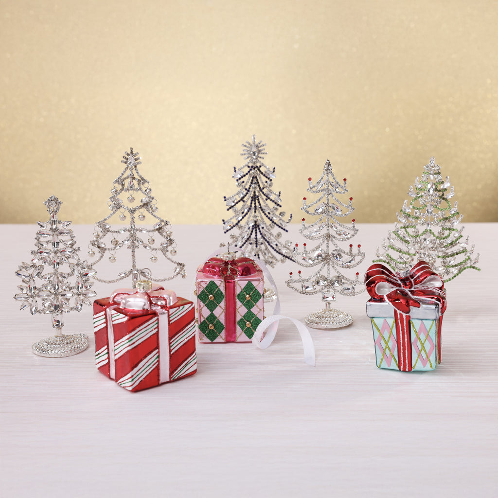 Rhinestone Decorative Trees - 5 Assorted Designs