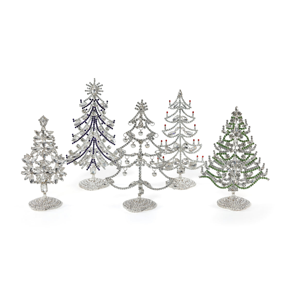 Rhinestone Decorative Trees - 5 Assorted Designs