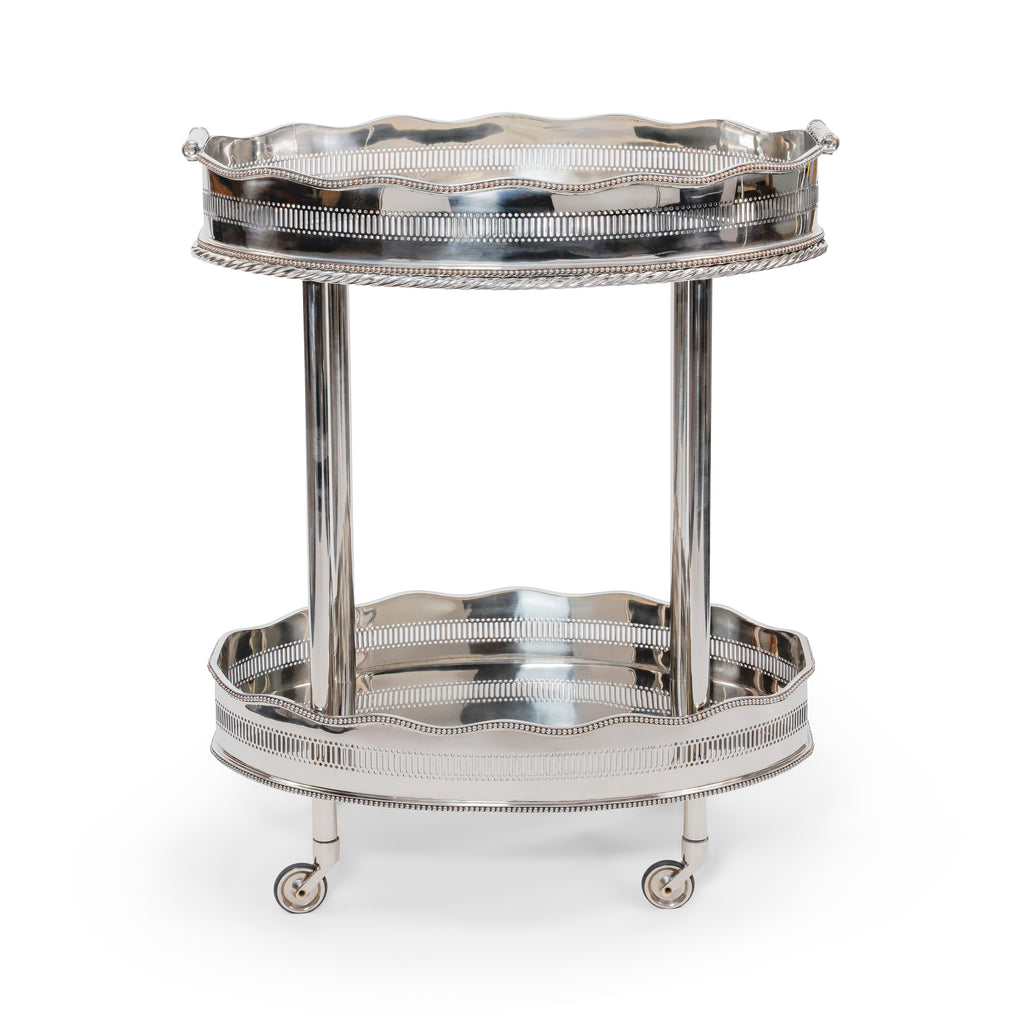 Le Vendôme Brasserie Vintage Nickel Bar / Food Cart and Serving Tray