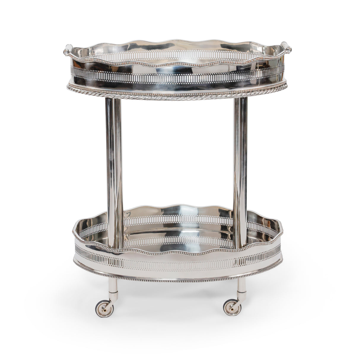 Le Vendôme Brasserie Vintage Nickel Bar / Food Cart and Serving Tray