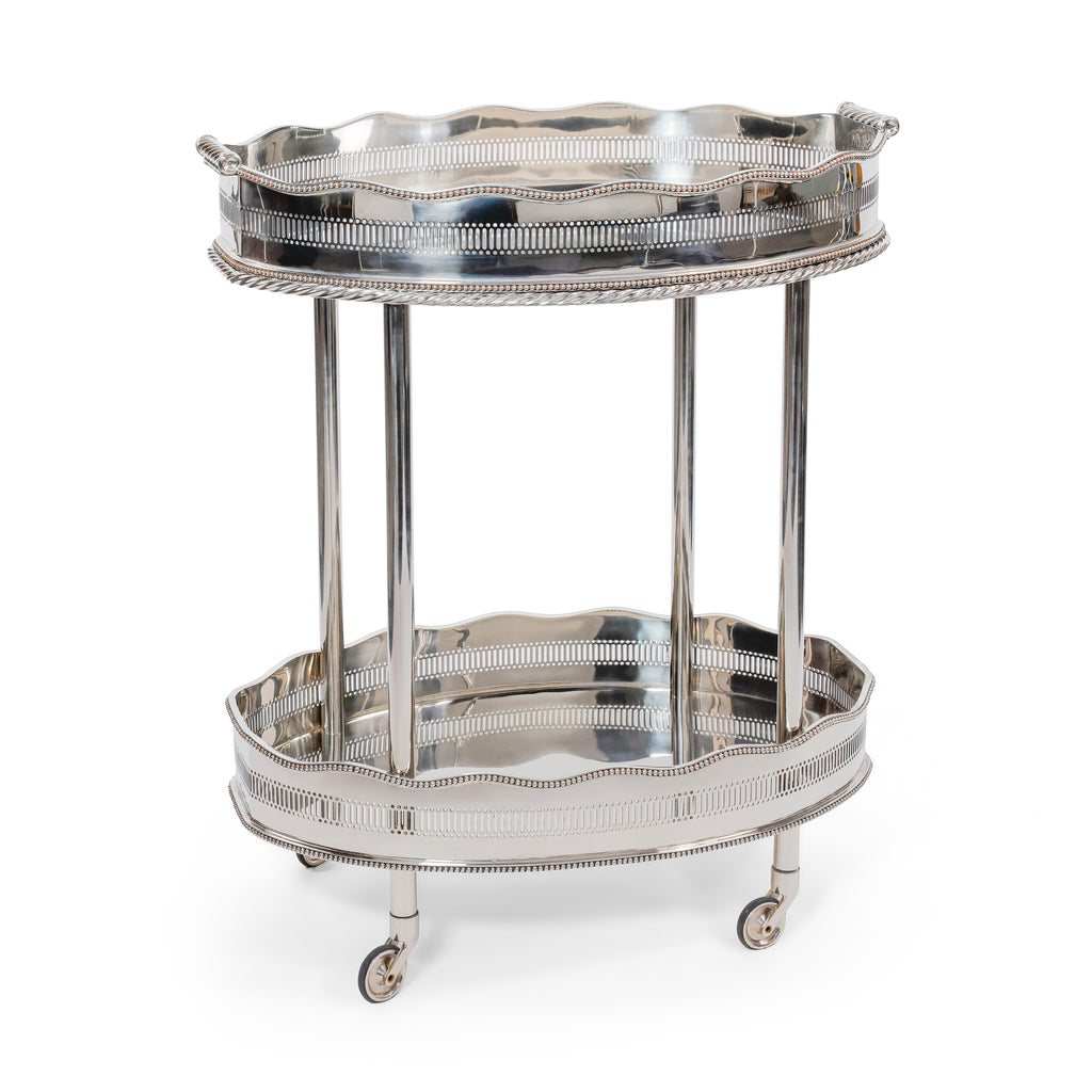 Le Vendôme Brasserie Vintage Nickel Bar / Food Cart and Serving Tray