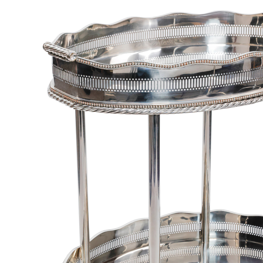 Le Vendôme Brasserie Vintage Nickel Bar / Food Cart and Serving Tray