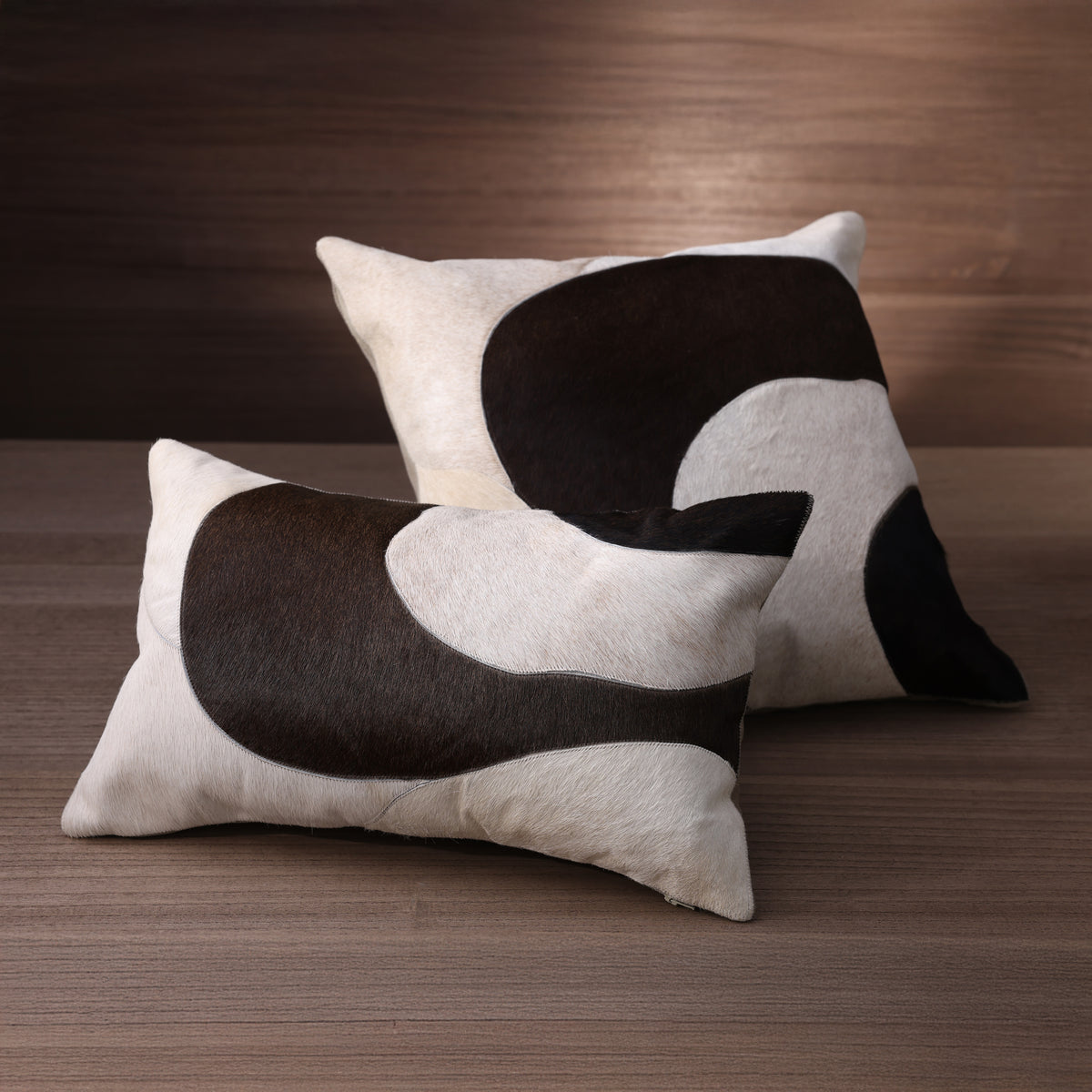 Saint-Gervais Hair on Leather Throw Pillow