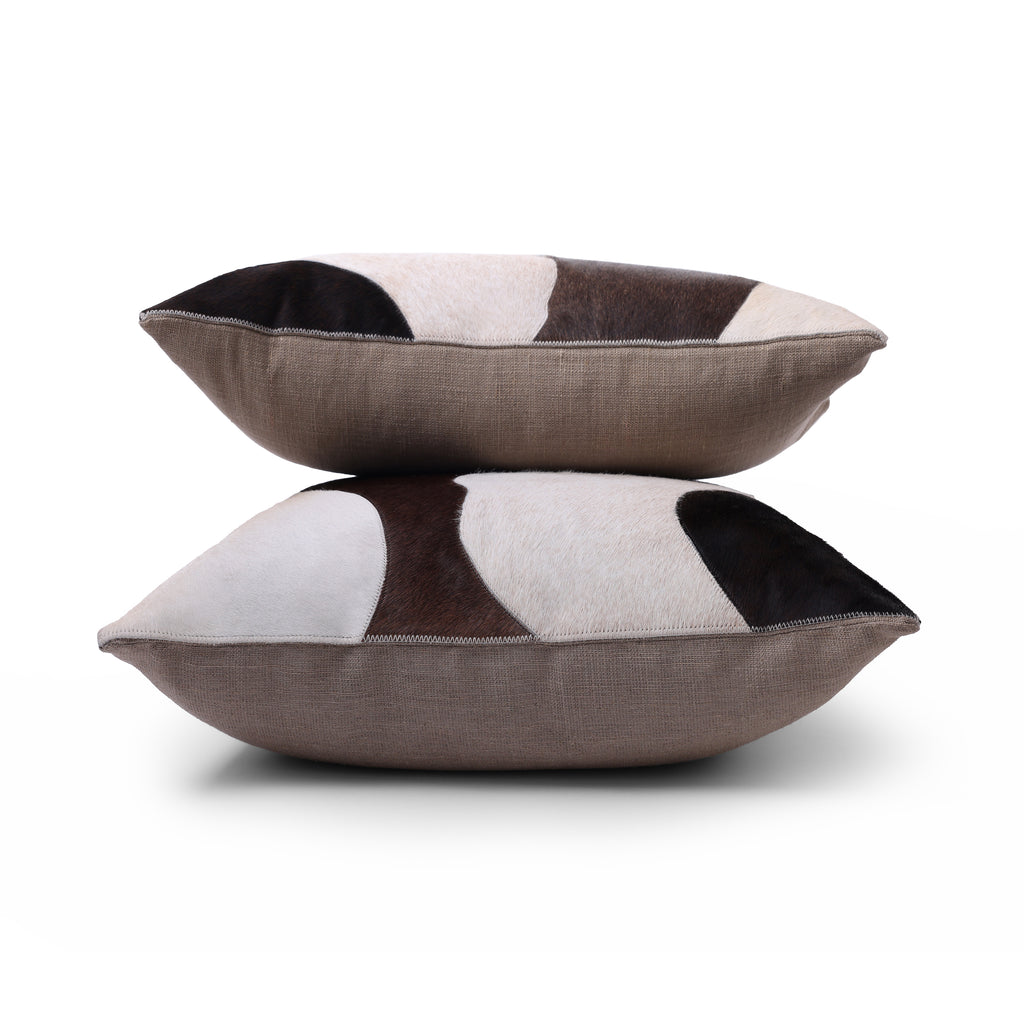 Saint-Gervais Hair on Leather Throw Pillow