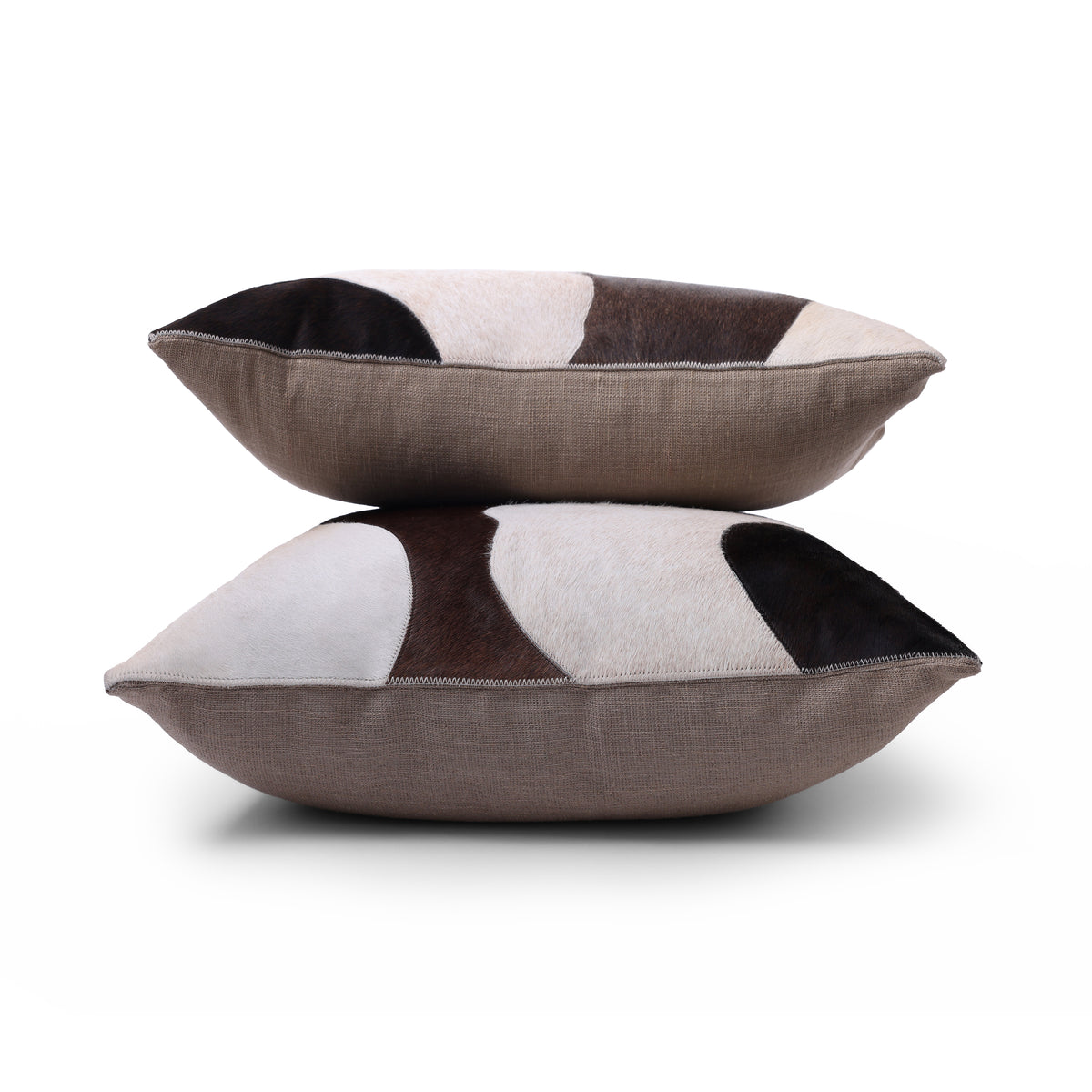 Saint-Gervais Hair on Leather Throw Pillow
