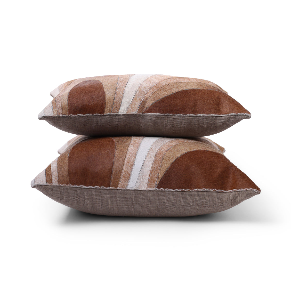 Saint-Gervais Hair on Leather Throw Pillow