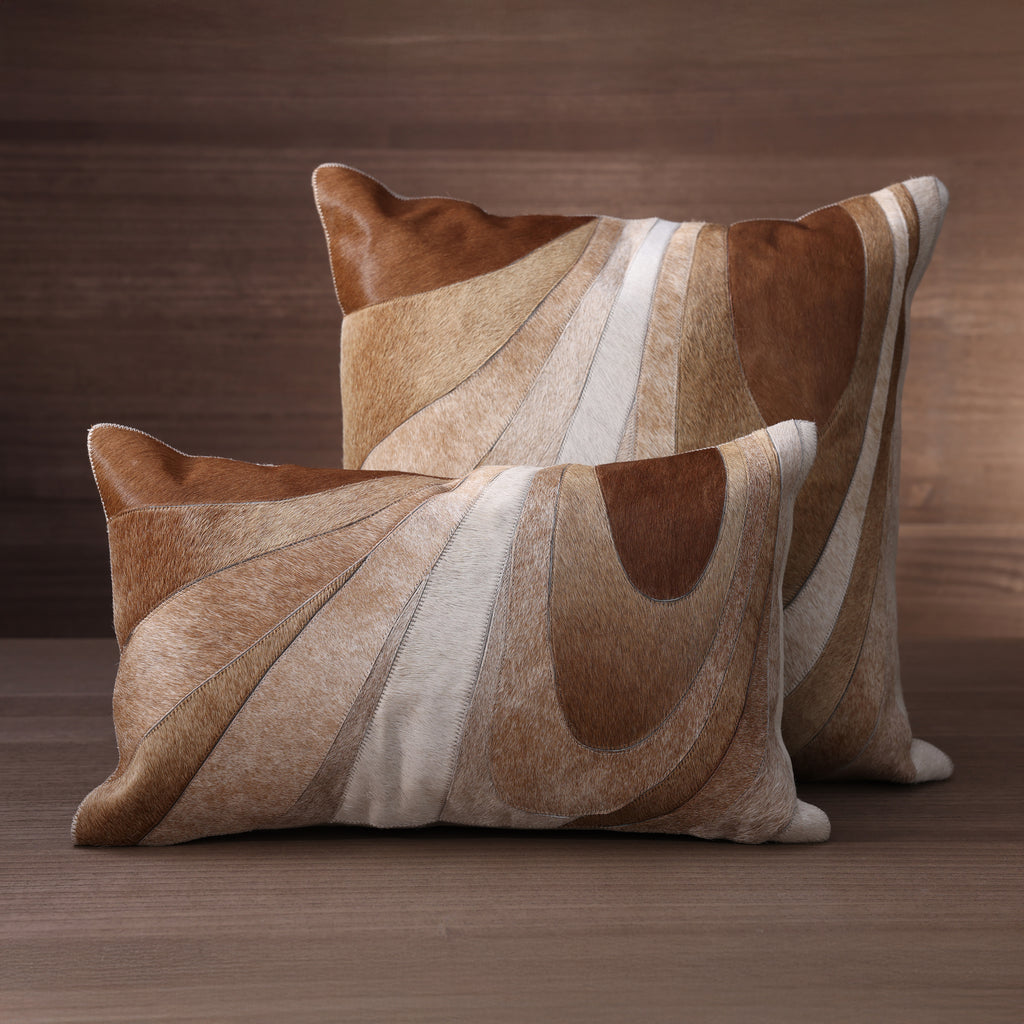 Saint-Gervais Hair on Leather Throw Pillow