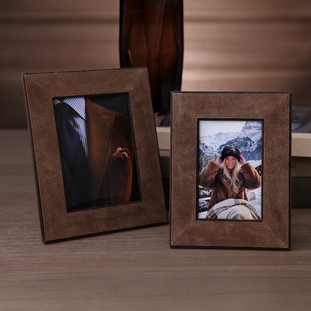 Saint-Gervais Suede Leather Photo Frame