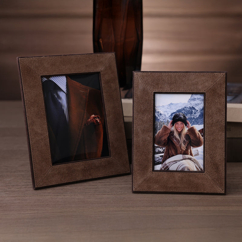 Saint-Gervais Suede Leather Photo Frame