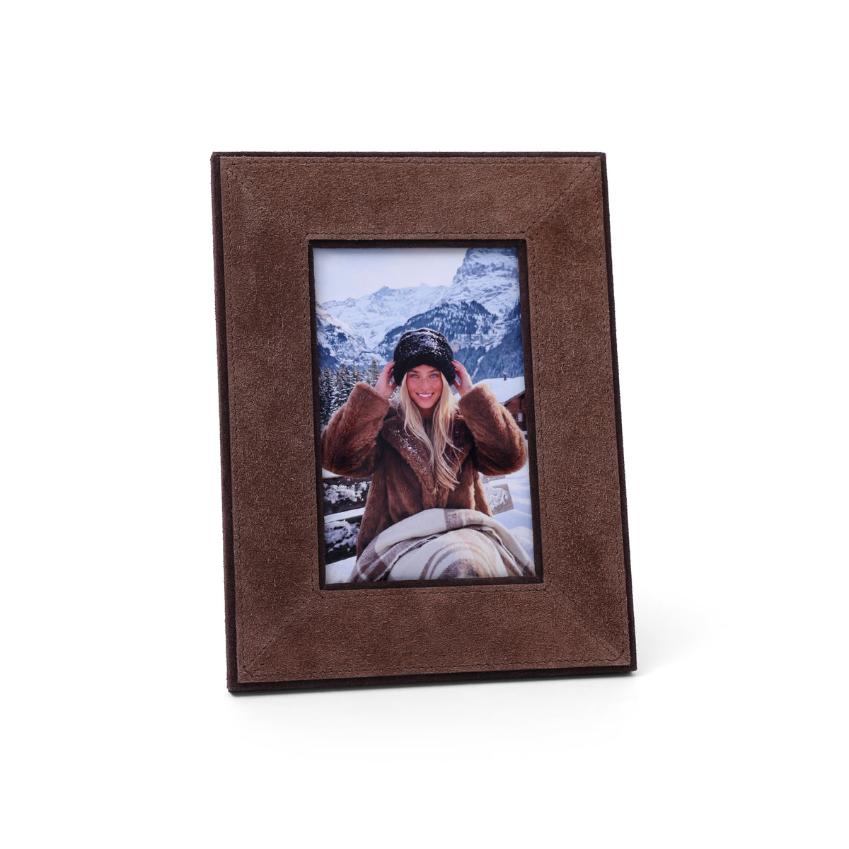Saint-Gervais Suede Leather Photo Frame