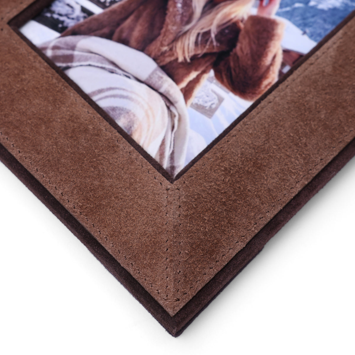 Saint-Gervais Suede Leather Photo Frame